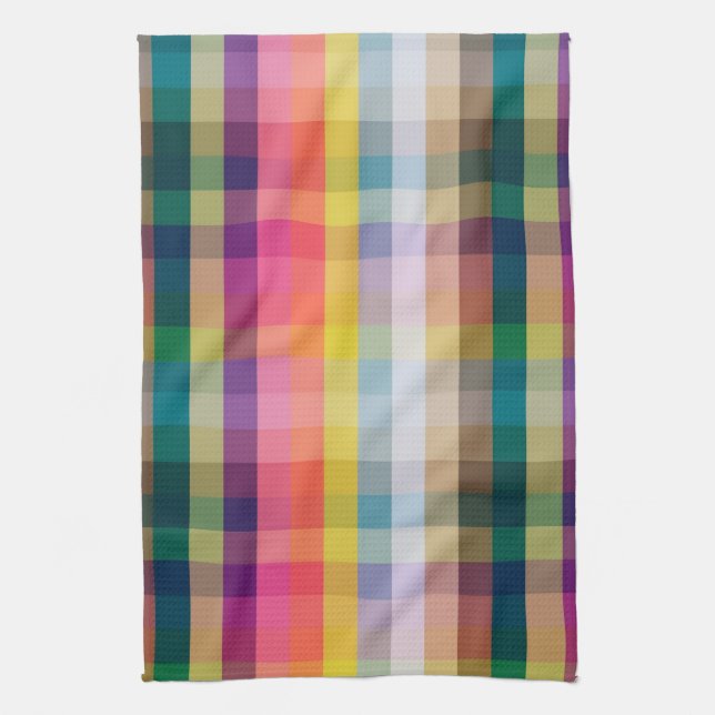 Abstract Scottish Plaid Tea Towel (Vertical)