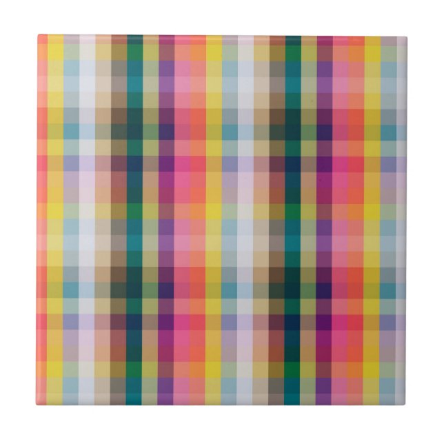 Abstract Scottish Plaid Tile (Front)