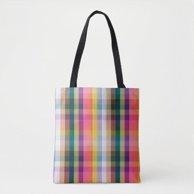 Abstract Scottish Plaid Tote Bag (Front)