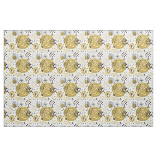 Abstract Scratch Golden Black No.02 Fabric
