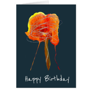 Abstract scribble floral flower modern art