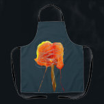 Abstract scribble floral flower modern art apron<br><div class="desc">Abstract art design with a scribble art floral design flower. Simple and modern. Colourful unique art modern style red and navy blue theme.</div>