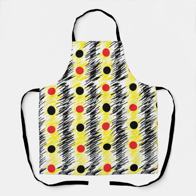 Abstract Scribble Polka Dot Pattern Apron (Front)