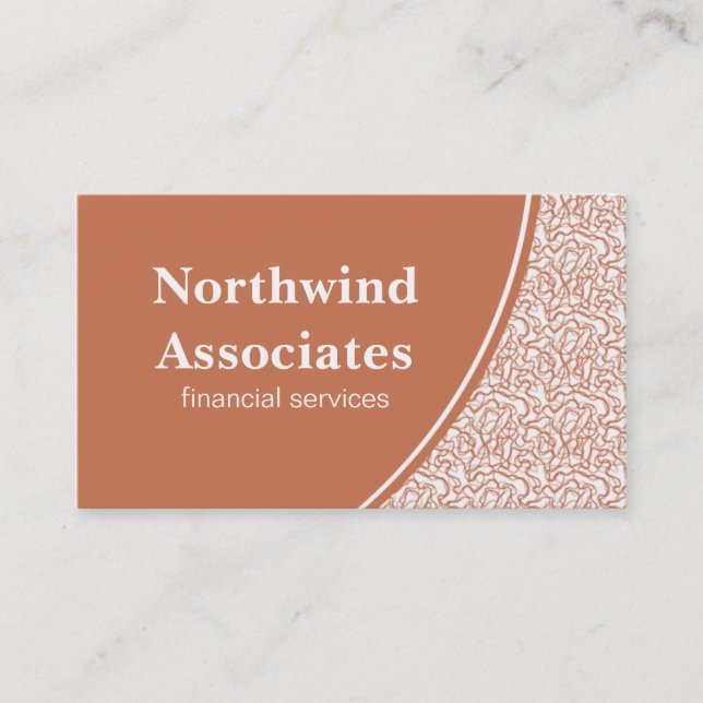 Abstract Scribbles Business Card, Orange Card (Front)