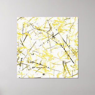 Abstract Scribbles - Mustard and Brown Canvas Print