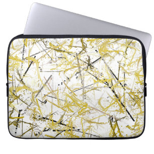 Abstract Scribbles - Mustard and Brown Laptop Sleeve