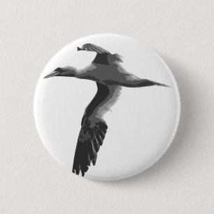 Abstract Sea Birds 6 Cm Round Badge