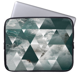 abstract sea geometric background with triangles, laptop sleeve