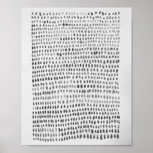 Abstract Sea Glass Gray Dot Ocean Pattern Poster