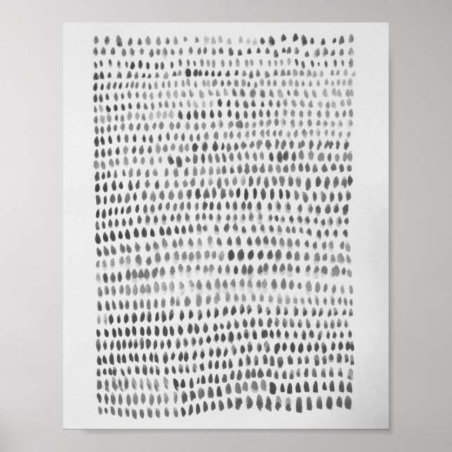 Abstract Sea Glass Gray Dot Ocean Pattern Poster (Front)