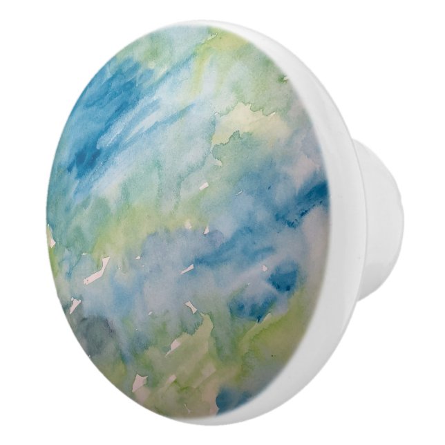 Abstract Sea Painting Pattern Ceramic Knob (Right)