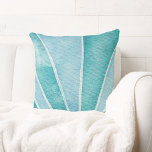 Abstract Sea Shell Coastal Tropical Beach  Cushion<br><div class="desc">Stylish,  coastal cotton throw pillow features an abstract watercolor shell design in ocean blue and tropical turquoise. Perfect for a beach house,  vacation rental,  and nautical home decor.</div>