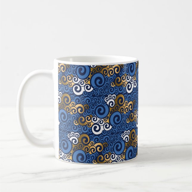 Abstract sea water seamless pattern coffee mug (Left)