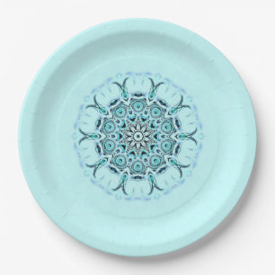 abstract seafoam paper plate