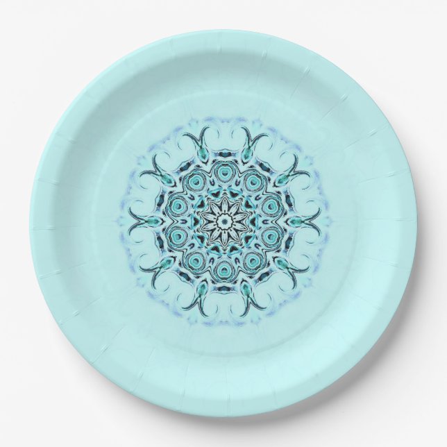 abstract seafoam paper plate (Front)