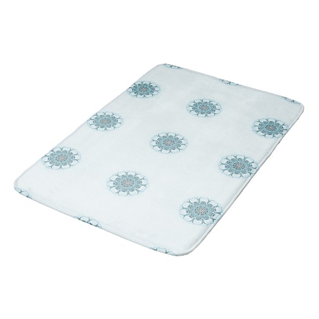 abstract seafoam tiled bath mat (Angled)