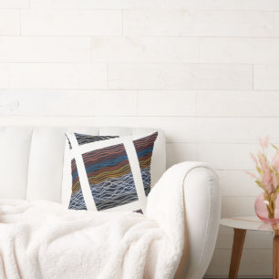 Abstract Seafront Painting by Alfred Fox Cushion