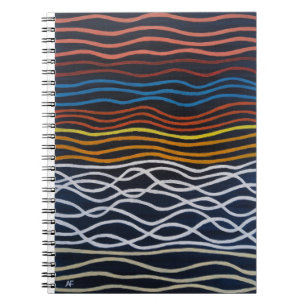 Abstract Seafront Painting by Alfred Fox Notebook