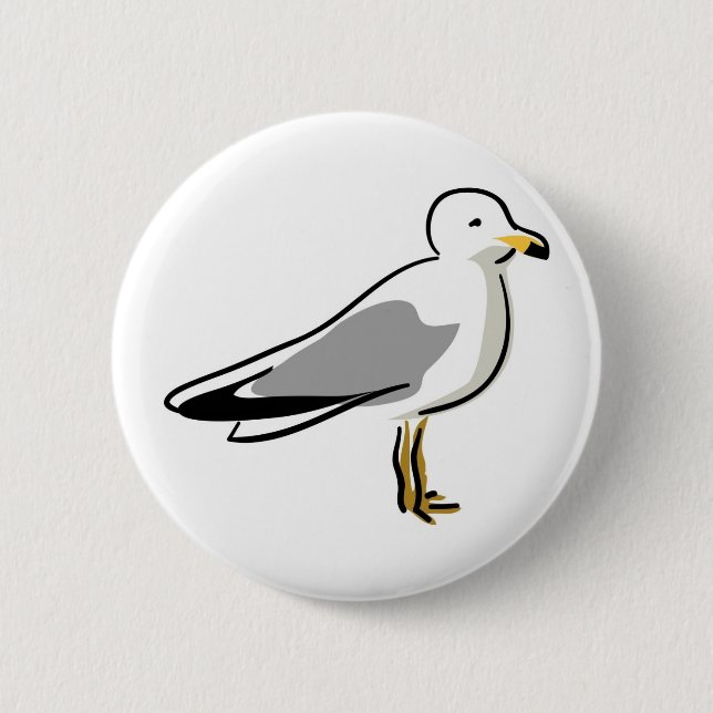 Abstract Seagull 6 Cm Round Badge (Front)