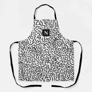 Abstract Seamless Black White Pattern Apron