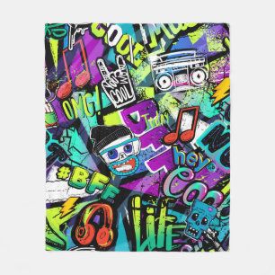 Abstract seamless cartoon pattern. Repeated with m Fleece Blanket