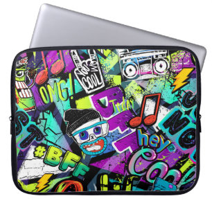 Abstract seamless cartoon pattern. Repeated with m Laptop Sleeve
