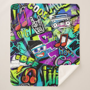 Abstract seamless cartoon pattern. Repeated with m Sherpa Blanket
