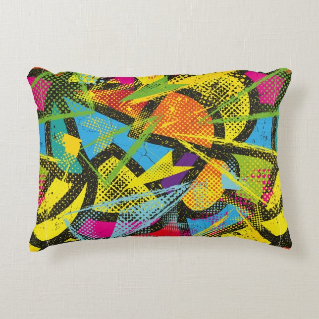 Abstract seamless chaotic pattern. Wallpaper with  Decorative Cushion (Front)