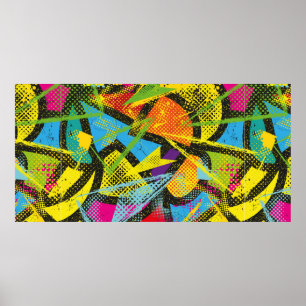 Abstract seamless chaotic pattern. Wallpaper with Poster