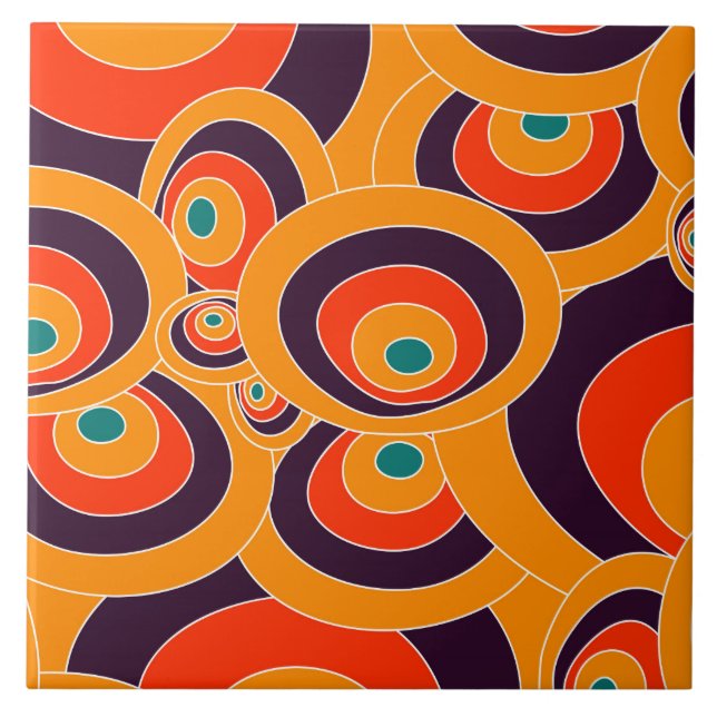 Abstract Seamless Colour Ovals Ceramic Tile Modern (Front)