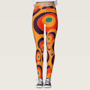 Abstract Seamless Colourful Ovals Pattern Leggings