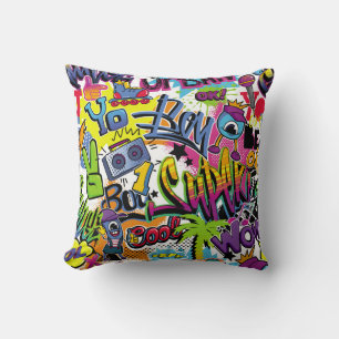 Abstract seamless comics pattern with palm tree, h cushion