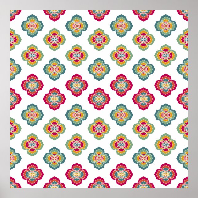 Abstract Seamless Floral Background, surface textu Poster (Front)