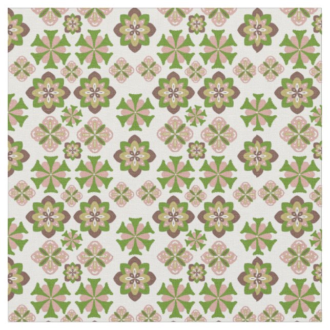 Abstract seamless floral ornaments pattern fabric (Close Up)