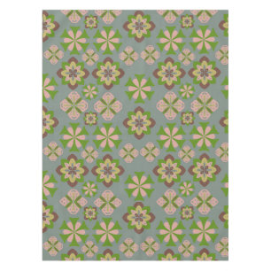 Abstract seamless floral ornaments pattern tablecloth