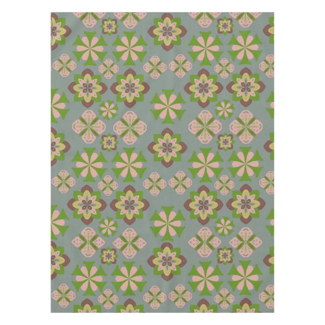 Abstract seamless floral ornaments pattern tablecloth (Front)