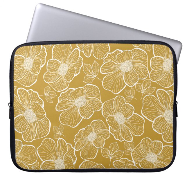 Abstract seamless floral pattern. Flowers backgrou Laptop Sleeve (Front)