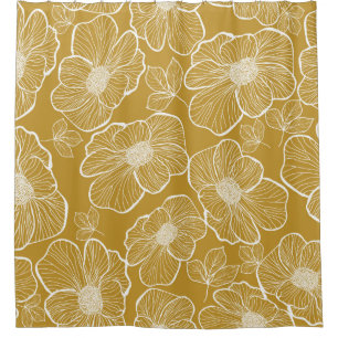 Abstract seamless floral pattern. Flowers backgrou Shower Curtain