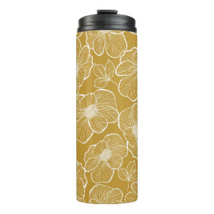 Abstract seamless floral pattern. Flowers backgrou Thermal Tumbler