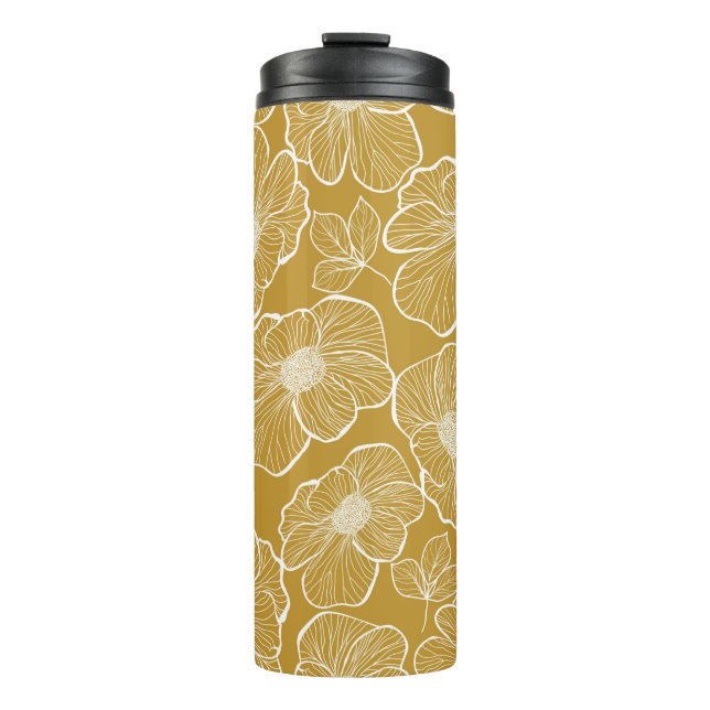 Abstract seamless floral pattern. Flowers backgrou Thermal Tumbler (Front)