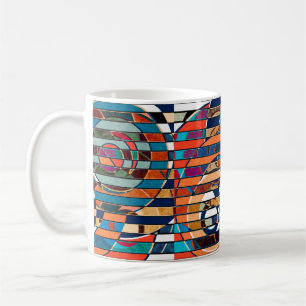 Abstract seamless geometrical stripes lined colorf coffee mug