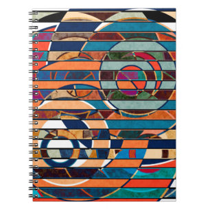 Abstract seamless geometrical stripes lined colorf notebook
