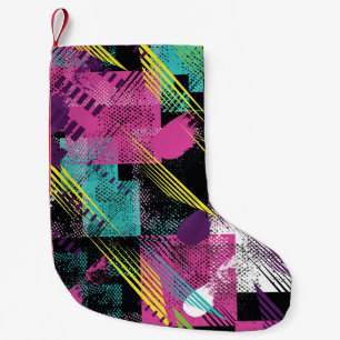 Abstract seamless, girls boys fashion, colourful. small christmas stocking