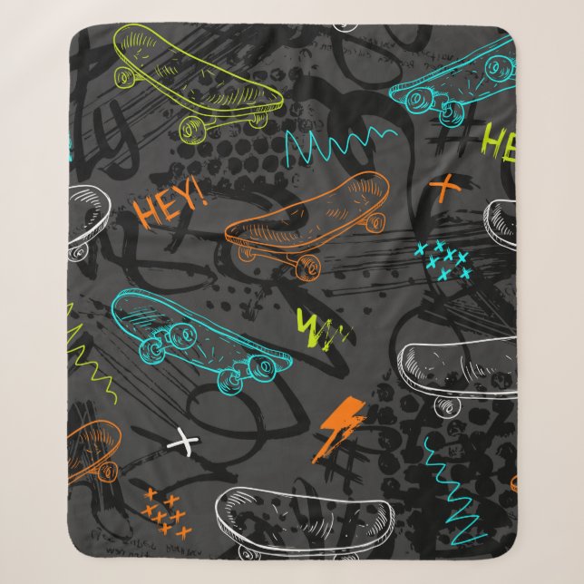 Abstract seamless grunge pattern. Urban style mode Sherpa Blanket (Front)