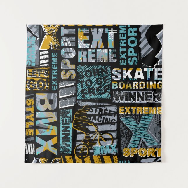 Abstract seamless grunge pattern. Urban style mode Tapestry (Front)