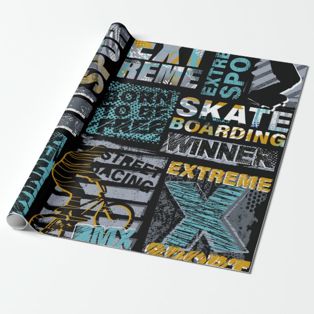 Abstract seamless grunge pattern. Urban style mode Wrapping Paper (Unrolled)