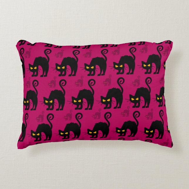 Abstract seamless halloween cat pattern. Creative  Decorative Cushion (Front)