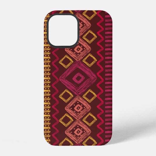 Abstract seamless hand drawn ethnic pattern. iPhone case (Back)