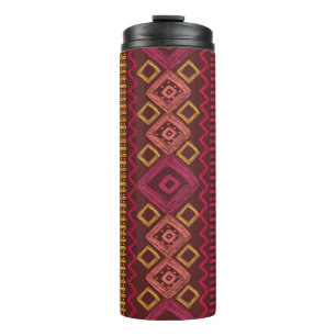 Abstract seamless hand drawn ethnic pattern. thermal tumbler