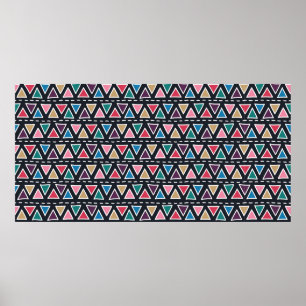 Abstract seamless hand drawn tribal pattern in tre poster